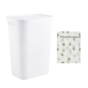 RAKU �����h���[�o�X�P�b�g �t�^�t�� 60 L ���[�{�b�N�X ���󂩂� ��e�� �L���X�^�[�t �y�� �ړ����N���N ������� �k���� �z���C�g/�O���[ ���{��戵�������t (�z���C�g)