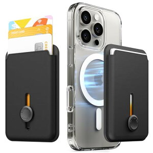 Sinjimoru MagSafeΉ J[hP[X ^ XCh{^ ő3[ 3100G ʌnIC^b`Ή iPhone 16/15/14/13/12V[YΉ M-Viica Button Wallet ubN