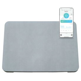 スマートバスマット グレー 体重計 ダイエット 体重管理 お風呂上がりに乗るだけ 速乾性 洗濯可 ソフト珪藻土マット スマホ アプリ Wi-Fi USB充電 スマホ連動 自動記録 BMI ヘルスコーチング機