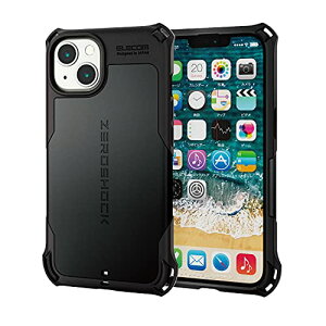 �G���R�� iPhone 13 / iPhone 14 2�� �n�C�u���b�h�P�[�X �ϏՌ� ZEROSHOCK MAGKEEP �u���b�N PM-A21BZEROMBK