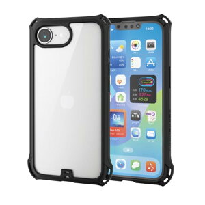 �G���R�� iPhone 16e �P�[�X �ϏՌ� �Ռ��z�� ZEROSHOCK ���C�����X�[�d�Ή� MagSafe ���^�������O �V�[���t �����Y�ی� �X�g���b�v�z�[���t�� �u���b�N PM-A25SZEROFCBK