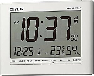 ���Y��(RHYTHM) �ڊo�܂����v �d�g���v �f�W�^�� ���x ���x �J�����_�[ �z���C�g 12.9x16.9x2.8cm 8RZ203SR03