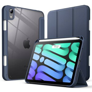JETech iPad mini (A17 Pro 2024 ���f���A��7����) / mini 6 (2021���f���A��6����) Pencil���[�\ �����o�b�N�J�o�[ ���^ �X�^���h �Ռ��z�� �^�u���b�g�J�o�[ �I�[�g�E�F�C�N/�X���[�v�@�\ (��)