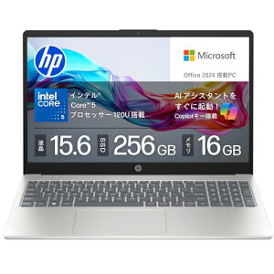 HP �m�[�g�p�\�R�� HP 15-fd �C���e�� Core 5 �v���Z�b�T�[ 120U 16GB ������ 256GB SSD Bluetooth �w��F�� ���^ �i�`�������V���o�[ Microsoft Office 2024���� 1�N�ԃ��[�J�[�ۏ� Copilot�L�[���ځy2025�N�ă��f