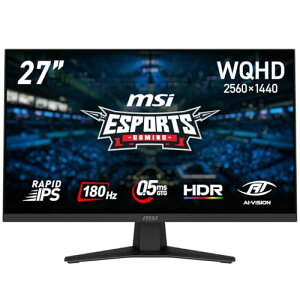 MSI �Q�[�~���O���j�^�[MAG 274QF 27�C���`/WQHD/RAPID IPS�p�l��/180Hz/0.5ms�iGTG�A�ŏ��l�j/HDMI/DP/Adaptive-Sync/HDR/AI�r�W����/���[�J�[3�N�ۏ�