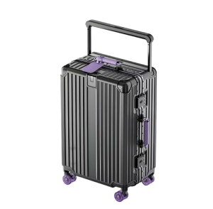 [KPLDOL] ���{�f�U�C�i�[�݌v �X�[�c�P�[�X ���@�\ �A���~�t���[�� ��e�� ���� �����z�C�[�� �É��L���X�^�[ �L���X�^�[�̊ې􂢂��\ �y�� (BLACK PURPLE-WHEEL, 20)