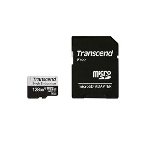 Transcend ���ϋv microSD�J�[�h 128GB UHS-I U1 Class10 �h���C�u���R�[�_�[ �Z�L�����e�B�J�����p SD�J�[�h�ϊ��A�_�v�^�t TS128GUSD350V