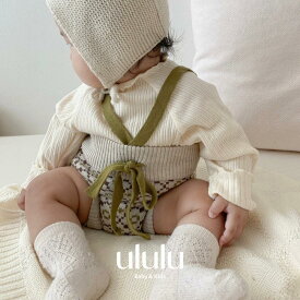 ＼楽天ランキング1位入賞／ retro knitbloomer ベビー服 女の子 男の子 ululu ベビーブルマ ニット 赤ちゃん かぼちゃパンツ ベビー サロペット レトロ ベビーサロペット 子供服 赤ちゃん服 出産祝い