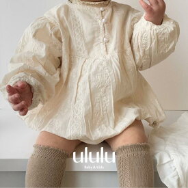 《 スーパーSALE 店内全品セール価格！MAX 70％OFF 》【送料無料】パール刺繍ロンパース ベビー服 女の子 男の子 ululu　ロンパース　 ベビー服 キッズ ギフト 韓国子供服 韓国服 赤ちゃん 男の子 女の子 子供服 保育園