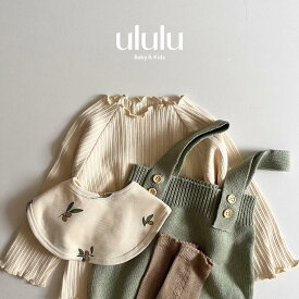 ＼楽天ランキング1位入賞／ ululu set B type 4点セット 出産祝い ベビー服 女の子 男の子 ululu　ニット ロンパース 長袖 ベビーサロペット スタイ ベビー サロペット ソックス ニットロンパース 出産祝い