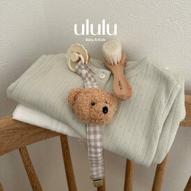 【送料無料】 くまおしゃぶりホルダー ナチュラル 子供服 ベビー服 女の子 男の子 ululu 出産祝い くま おしゃぶり おしゃぶりホルダー ギフト ベビーギフト