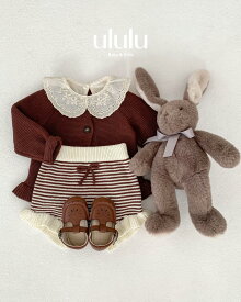 NEW【送料無料】フリルニットカーディガン／ボーダーブルマ（別売り） 子供服 ベビー服 女の子 男の子 ululu ニットブルマ ボーダー ニットカーディガン