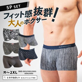 ボクサーパンツ メンズ 5枚 セット 和柄 伝統柄 【 単品購入より25% お得 】 福袋 ボクサー まとめ買い ローライズ アンダーウェア ボクサーブリーフ ブランド 上向き 前閉じ 下着 男性 とろけるぱんつ