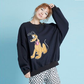 (期間限定ポイント10倍)little sunny bite リトルサニーバイト Pluto sweat top lsb-ltop-057u レディース トップス スウェット 裏起毛 Disney collection セレクト雑貨ムー【S10】