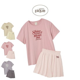 ジェラートピケ gelato pique 接触冷感 ロゴTシャツ&リブショートパンツセット pwct252229 ジェラピケ ルームウェア パジャマ 上下セット 部屋着 レディース 2025夏 ギフト プレゼントにおすすめ セレクト雑貨ムー【P10】