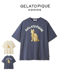 ジェラートピケ オム GELATO PIQUE HOMME キャットワンポイントTシャツ pmct252923 ジェラピケ メンズ パジャマ ルームウェア 部屋着 2025夏 ギフト プレゼントにおすすめ セレクト雑貨ムー【P10】