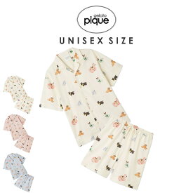 ジェラートピケ GELATO PIQUE UNISEX SUMMER DOG総柄シャツ&ハーフパンツ puft252292set pufp252293 ジェラピケ ユニセックス パジャマ ルームウェア 上下セット 部屋着 レディース メンズ 2025夏 プレゼントにおすすめ セレクト雑貨ムー
