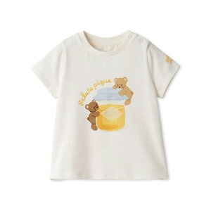 ジェラートピケ ベビー gelato pique BABY はちみつベア柄ワンポイントTシャツ pbct254471 ジェラピケ 出産祝い 赤ちゃん パジャマ 部屋着 ルームウェア トップス 2025秋 ギフト プレゼント セレクト