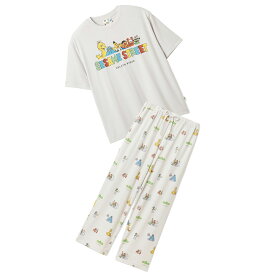 ジェラートピケ オム GELATO PIQUE HOMME SESAME STREET ワンポイントTシャツ&総柄ロングパンツ pmct261330set pmcp261332 セサミストリート ジェラピケ メンズ ルームウェア 2026春 プレゼントにおすすめ セレクト雑貨ムー