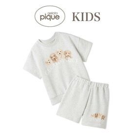 SALE20%OFF ジェラートピケ キッズ gelato pique kids トイプードル裏毛プルオーバー＆ショートパンツセット pkct251472 ジェラピケ ルームウェア 子供服 上下セット 部屋着 2025春 ギフト プレゼントにおすすめ セレクト雑貨ムー