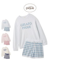 ジェラートピケ gelato pique WhiteDay ロゴプルオーバー&チェックショートパンツセット pwnt261085 レデ…