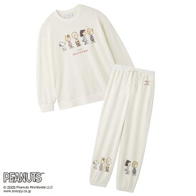 ジェラートピケ オム GELATO PIQUE HOMME PEANUTS 裏毛プルオーバー&ロングパンツセット pmct251207set pmcp251208 ジェラピケ メンズ 上下セット スヌーピー 部屋着 ルームウェア ギフト セレクト雑貨ムー【P10】