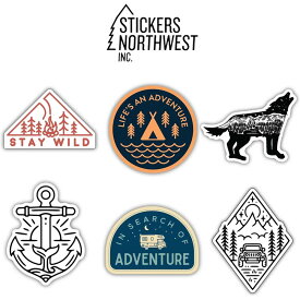 (20日24時間限定ポイント10倍)STICKERS NORTHWEST ステッカーノースウエスト PRINTED STICKERS プリントステッカー アウトドアモチーフ JEEP 焚き火 ティピーテント オオカミ 錨 イカリ バンライフ モチーフ セレクト雑貨ムー