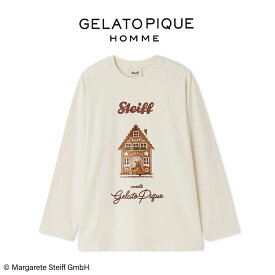 ジェラートピケ オム GELATO PIQUE HOMME Steiff ワンポイントロンT pmct255274 ジェラピケ メンズ シュタイフ クリスマス テディベア パジャマ ルームウェア 部屋着 ギフト プレゼント セレクト雑貨ムー