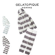 ジェラートピケ オム GELATO PIQUE HOMME スムーズィー2ボーダーパーカー&ロングパンツ pmnt261901set pm…