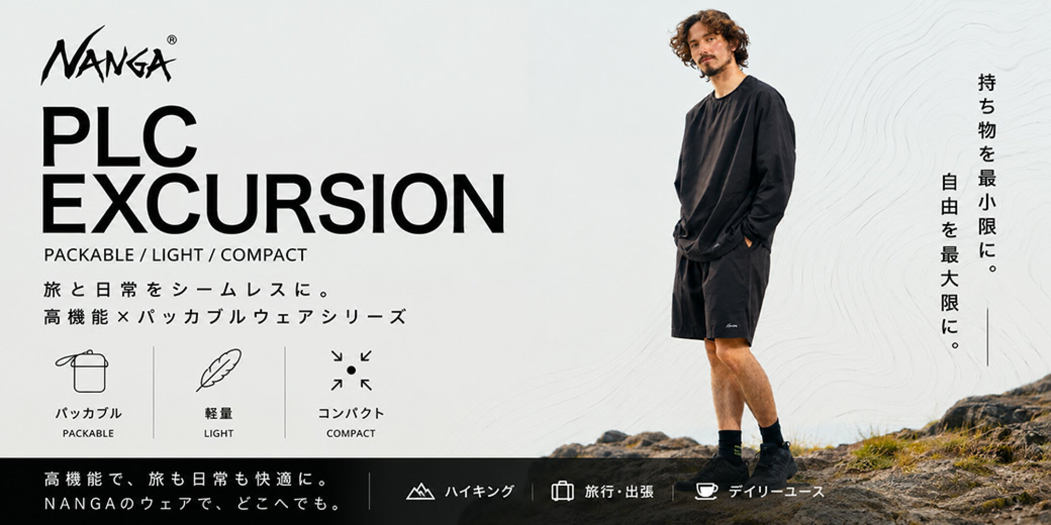 軽量・パッカブル・UVカット・吸水速乾に優れたPLCシリーズ