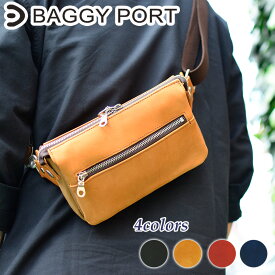 【ポイント10倍】BAGGYPORT(バギーポート）グローブレザー ボディバッグ YNM-228 鞄 日本製 国産 ブランド メンズ レディース ユニセックス 本革 牛革 帆布 キャンバス 斜めがけバッグ ワンショルダーバッグ シンプル 送料無料 黒 黄色 赤 紺色 青 プレゼント ギフト