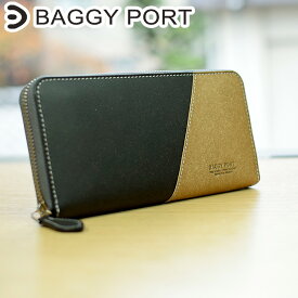 【ポイント10倍】BAGGY PORT バギーポート リサイクルレザー ラウンドファスナー長財布　ZKM-600 メンズ レディース ユニセックス SDGs サステナブル 束入れ ツートン ブランド 大容量 シンプル ビジネス 送料無料 黒 ベージュ 黄色 プレゼント ギフト