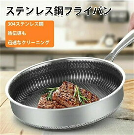 【楽天感謝デ-★人気商品★】焦げ付き防止304ステンレス鋼フライパン/両面ハニカムステーキポ焦げ付き防止304ステンレス鋼フライパン/両面ハニカムステーキポット/油煙なし鍋/ステンレス鋼調理器具