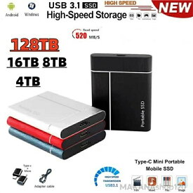 【三年保証】【楽天スーパーSALE！一週間限定10％OFF！】SSD 1TB 外付 ポータブルSSD 外付けハードディス USB-A/USB-C両対応 500GB 超薄型ポータブル ハードディスク 2TB USB3.1 Type-C 対応 スマホ互換可 耐衝撃【2026新登場】