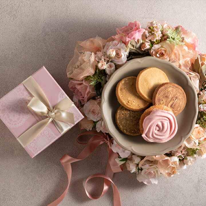 楽天市場 プチギフト アネット 薔薇の花のような焼き菓子 ラングドシャ メレンゲクッキー ロゼッタとクッキー詰め合わせ プレゼント フランシーズ Selvice Lifedesign