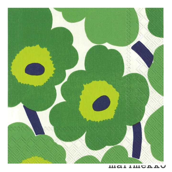 楽天市場 マリメッコ ペーパーナプキン Unikko ウニッコ グリーン 枚入り 33 33cm Marimekko ランチナプキン 北欧 デコパージュ 素材 ペーパー 紙 ゆうパケットなら1個迄送料0円 キッチン おしゃれ雑貨 Se Magasin