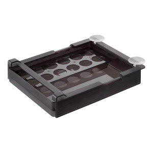 冷蔵庫中棚下高さ調節卵ラック タワー L 山崎実業 tower ホワイト ブラック 10112 10113 卵ケース 収納ラック トレー ストッカー ケース 冷蔵庫収納 整理 引き出し スライド棚 省スペース スライ