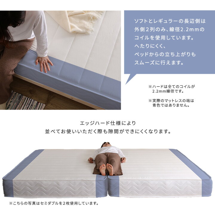 楽天市場】選べる3種類の硬さ 日本製 ポケットコイル マットレス 
