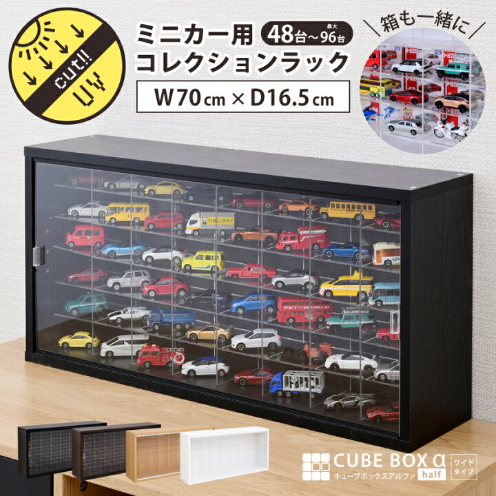 楽天市場】ミニカー収納 ディスプレイケース キューブボックスα UV 