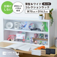 【5日限定★10%OFF★全員使える】 【薄型 幅70cm 扉付き 】 フィギュアケース コレクションケース UV 透…