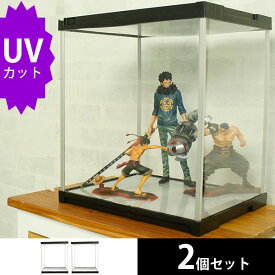 【7日限定!!＼当店全品PT2倍!!／】 【2個セット】 UVカット フィギュアケース J-STAGE （ミラー無し） コレクションラック コレクションケース 卓上 アクリルケース フィギュア ケース 棚 透明 長方形 収納 コレクション 棚 おしゃれ 激