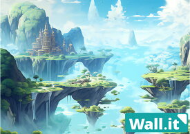 【10日★誰でも★5%OFFクーポン】 【Wall.it A4 フィギュアディスプレイケース専用背面デザインシート 横向】 ファンタジー RPG 風景 古代遺跡 天空の城 青空 冒険 異国 外国 物語 推し活 収納