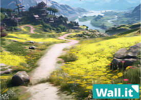 【10日★誰でも★5%OFFクーポン】 【Wall.it A4 フィギュアディスプレイケース専用背面デザインシート 横向】 RPG 農村 小道 ファンタジー 田舎風景 旅路 カントリー 推し活 収納