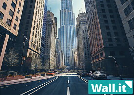 【10日★誰でも★5%OFFクーポン】 【Wall.it A4 フィギュアディスプレイケース専用背面デザインシート 横向】 摩天楼 ストリート 高層ビル ニューヨーク マンハッタン アメリカ 都心 風景 背景 推し活 収納