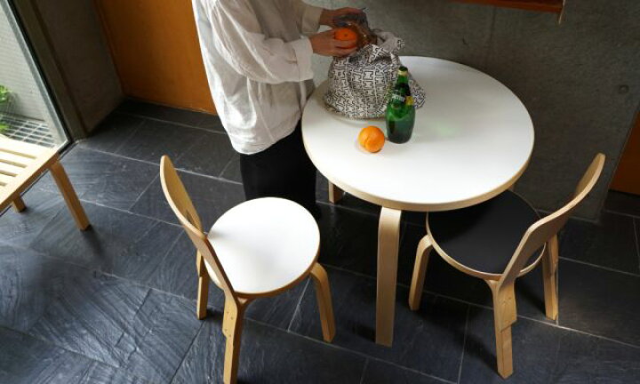 楽天市場】テーブル90B ホワイトラミネート φ75×H72cm (Artek 