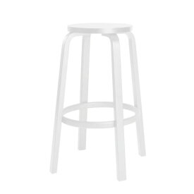 ハイスツール64 ホワイトラッカー H75cm (artek アルテック Carry Away) 椅子 丸いす 木製 丸型 北欧 チェア 丸椅子 腰掛け ウッドスツール おしゃれ シンプル 軽い 【送料無料】