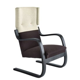 401 アームチェア ブラックラッカー ホワイト×ダークブラウン 401 Arm Chair (Artek アルテック)