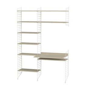 �X�g�����O �f�X�N+�V�F���t W140×D60×H200cm �E�b�h (String Bundles Work Space)