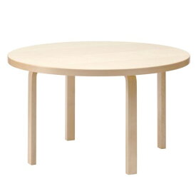テーブル91 バーチ φ125×72cm (Artek アルテック) つくえ デスク ダイニングテーブル オフィスデスク 北欧 おしゃれ シンプル ナチュラル 円形 丸型 4脚 木製 フィンランド 【送料無料】【代引不可商品】