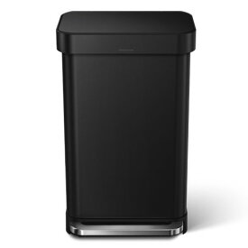 レクタンギュラー ステップカン 45L マットブラック CW2092 (Simplehuman シンプルヒューマン )【正規販売店】 【送料無料】【代引不可商品】